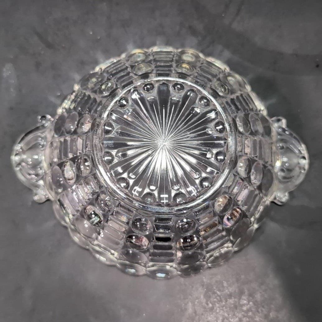 Anchor Hocking Clear Bubble Glass Dish, Tab Handle Bowl, Replacement Glassware - Thumbnail 4