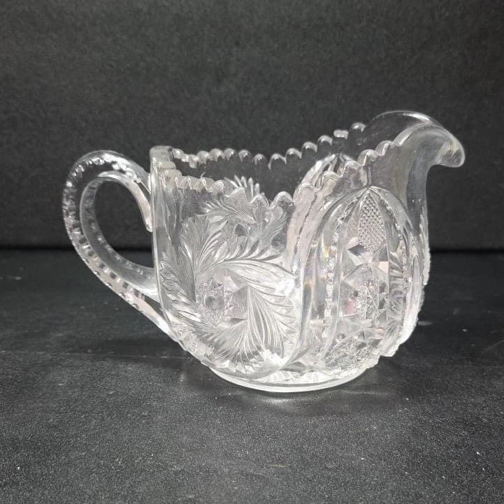 McKee Glass Wiltec Clear Pressed Creamer, Vintage Small Pitcher, Glassware - Thumbnail 4