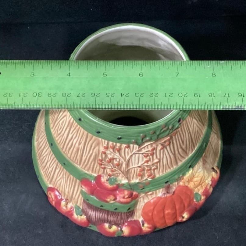 Yankee Candle Autumn Fall Thanksgiving Shade/ Candle Topper Pumpkins Apples - Thumbnail 3