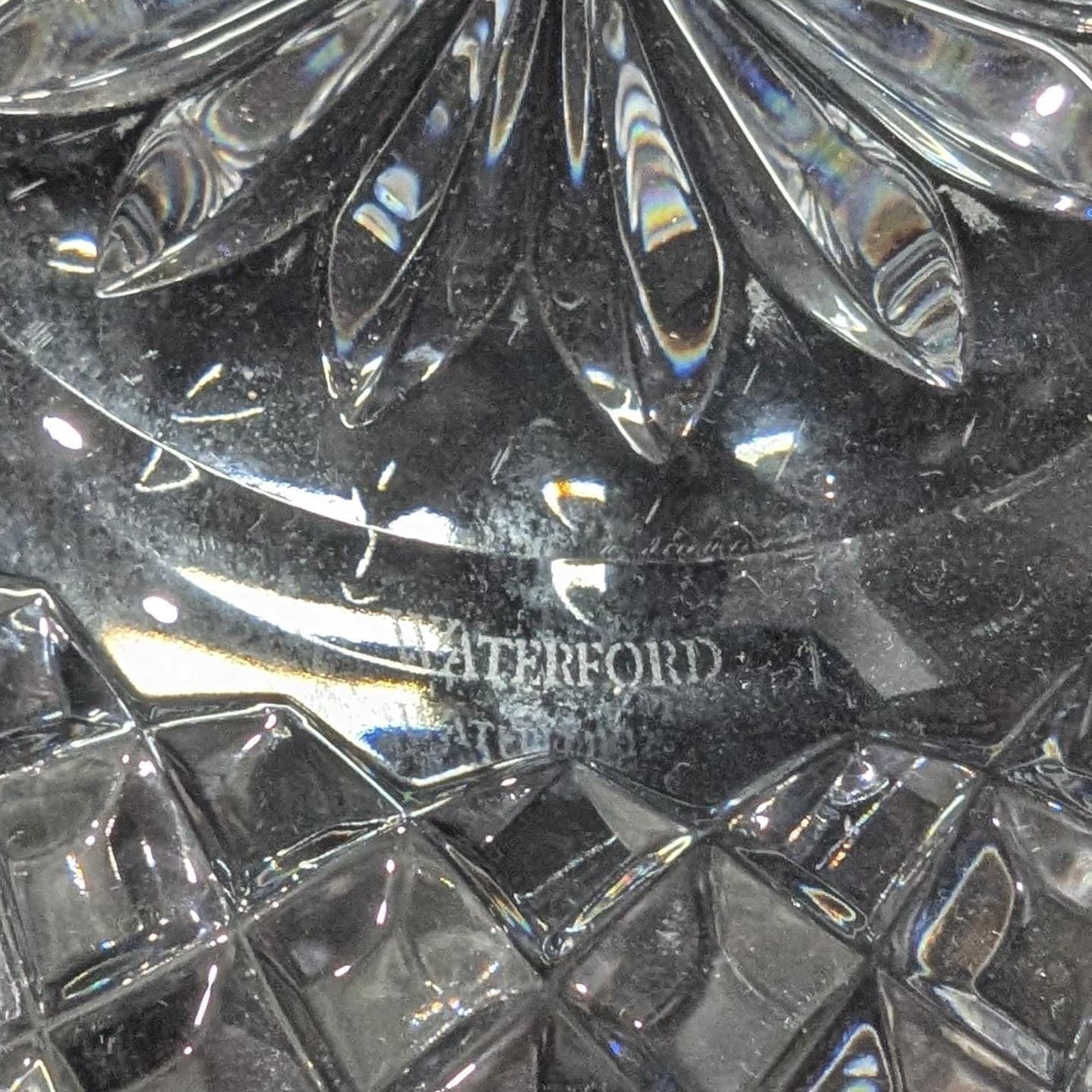 Waterford Crystal Clear Centerpiece, Vintage Artisan Signed Large Serving Bowl - Thumbnail 10