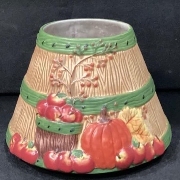 Yankee Candle Autumn Fall Thanksgiving Shade/ Candle Topper Pumpkins Apples - Thumbnail 7