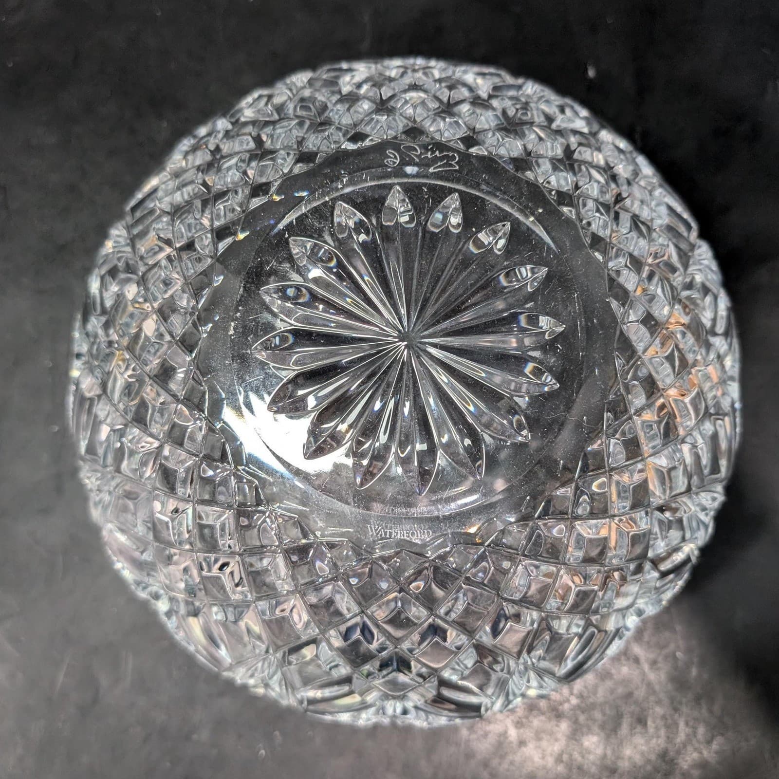 Waterford Crystal Clear Centerpiece, Vintage Artisan Signed Large Serving Bowl - Thumbnail 8