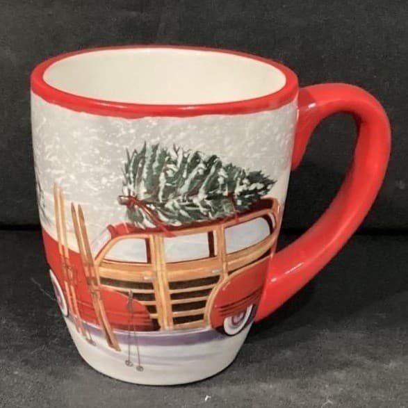 Nantucket Home for Holiday "Woody" Car Christmas Tree Coffee Tea Cup Mug - Thumbnail 8