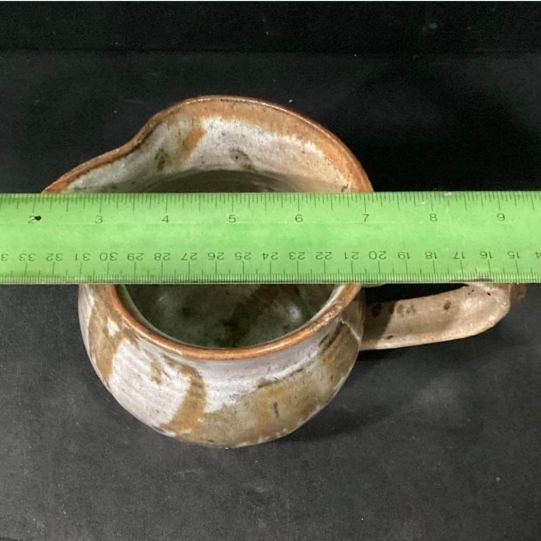 Studio Pottery Stoneware Ceramic 7" Pitcher Speckled Glazed - Thumbnail 3