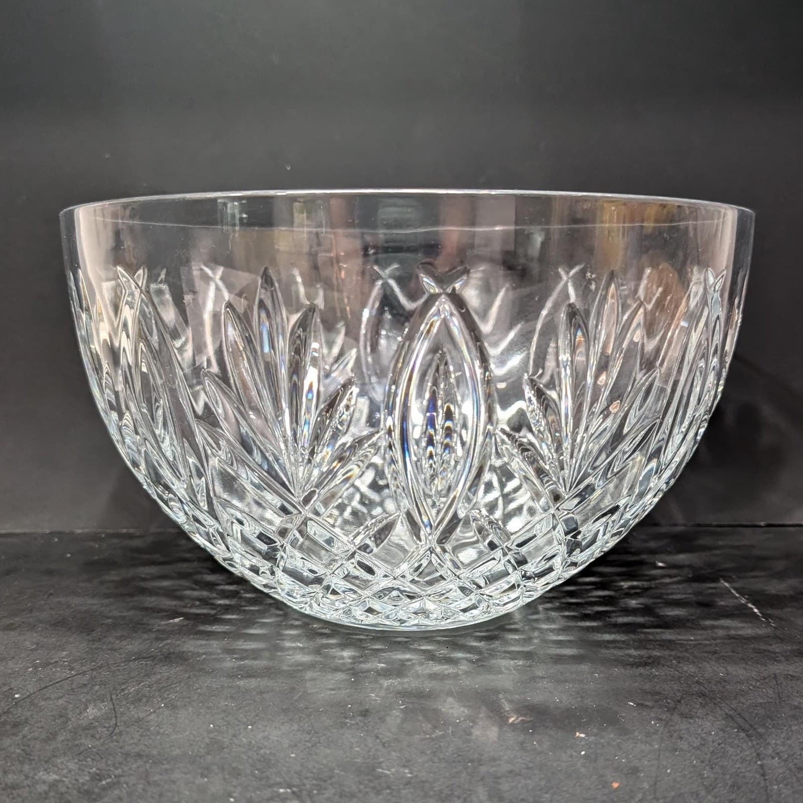 Waterford Crystal Clear Centerpiece, Vintage Artisan Signed Large Serving Bowl - Thumbnail 5