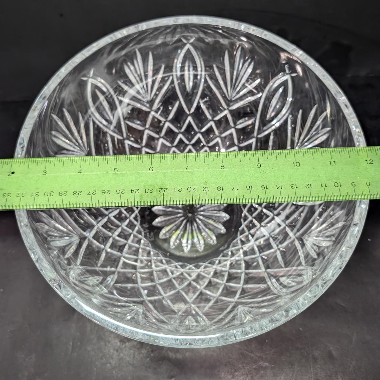 Waterford Crystal Clear Centerpiece, Vintage Artisan Signed Large Serving Bowl - Thumbnail 11
