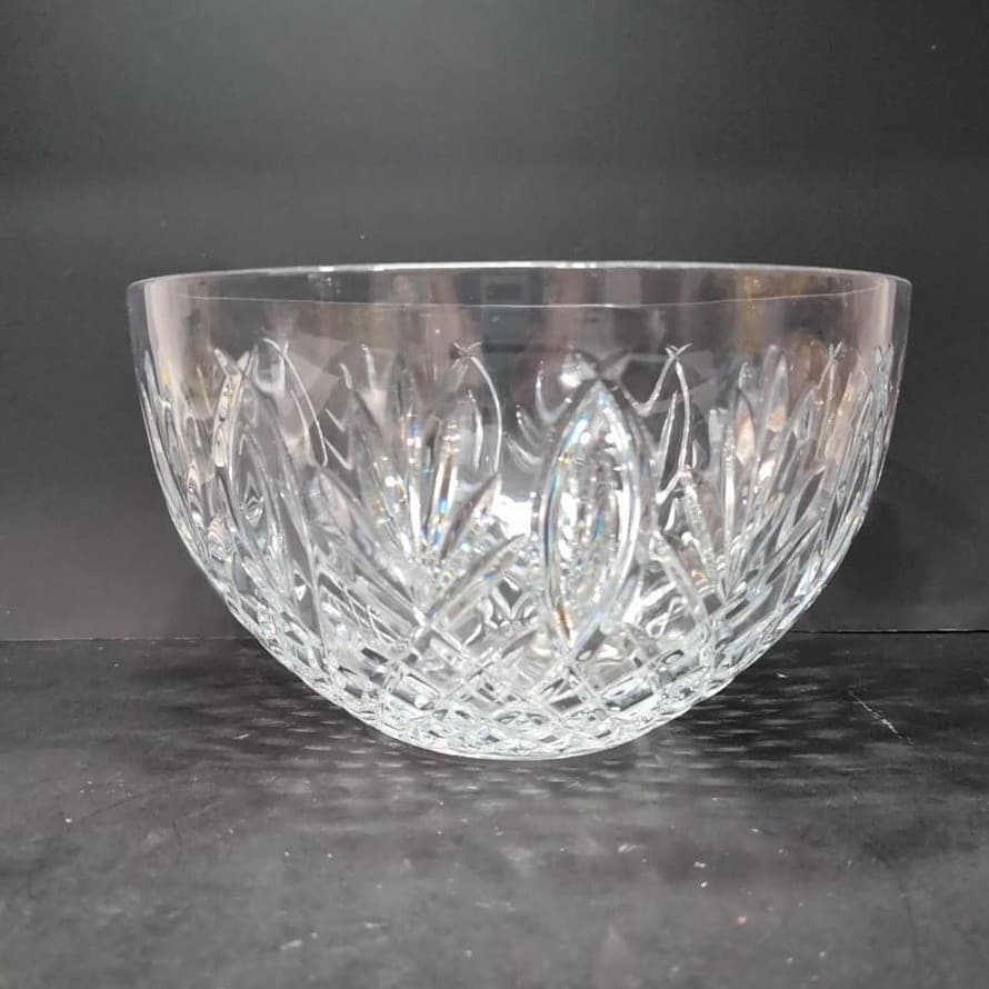 Waterford Crystal Clear Centerpiece, Vintage Artisan Signed Large Serving Bowl - Thumbnail 2