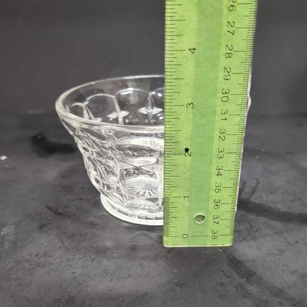 Indiana Glass Clear Mayonnaise Bowl, Constellation Pattern, Vintage Replacement - Thumbnail 5