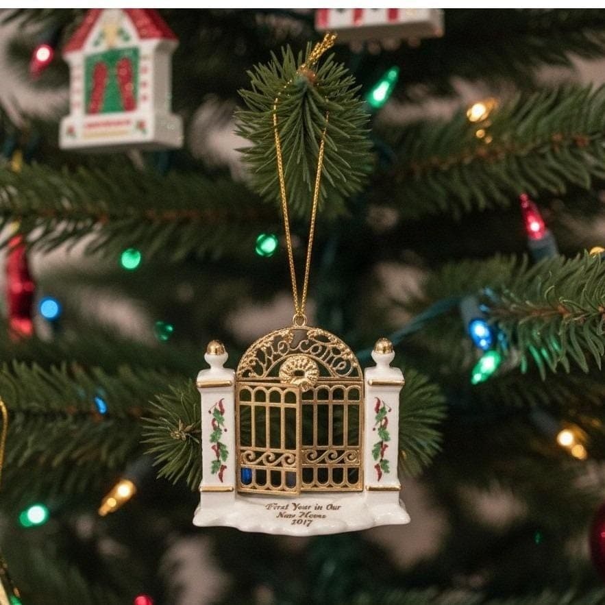 Vintage Lenox Porcelain First Year in our new Home 2008 Christmas Ornament 3"
