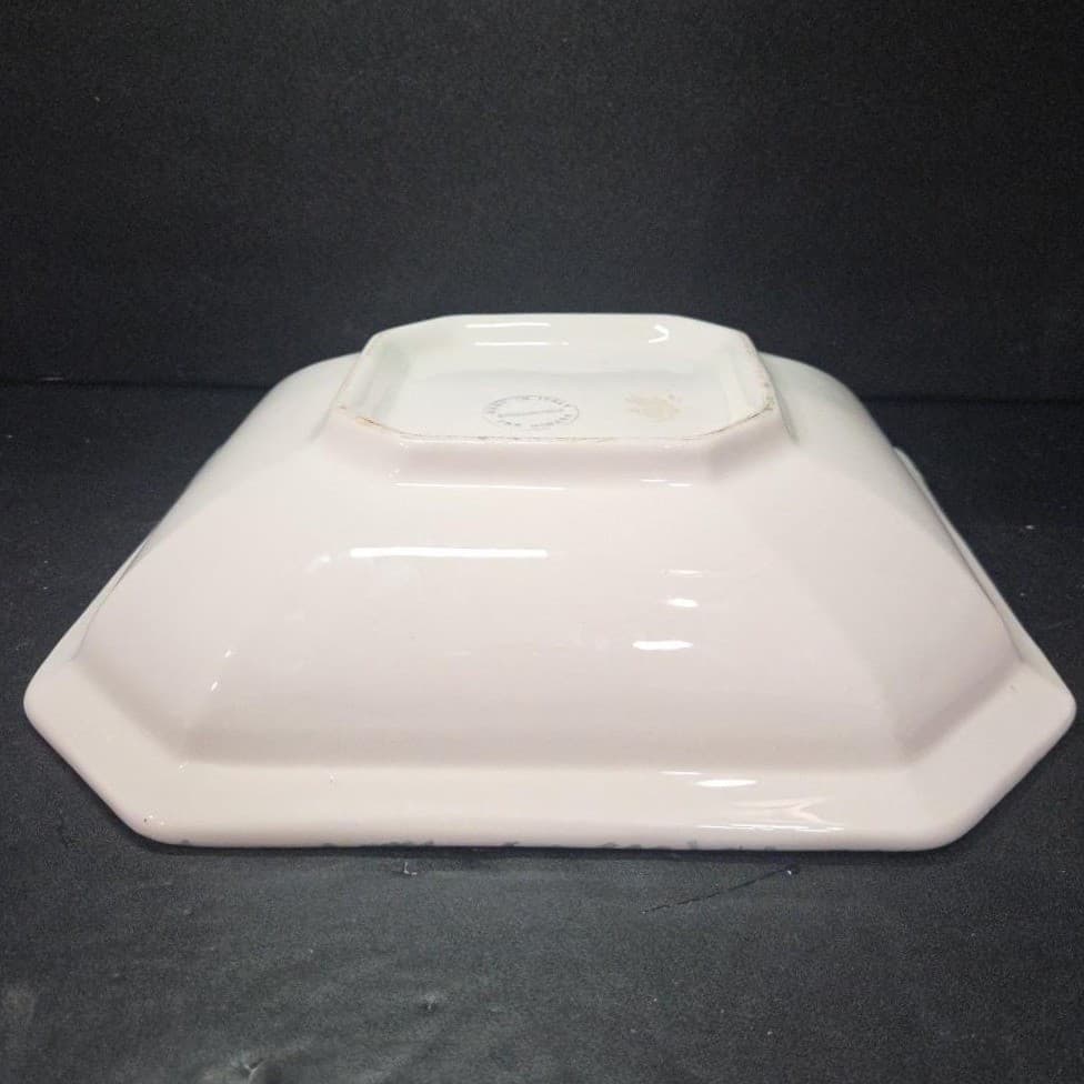 Himark Italy Ceramic Pear Serving Bowl, Vintage Square Dish, Butterfly & Fruit - Thumbnail 7