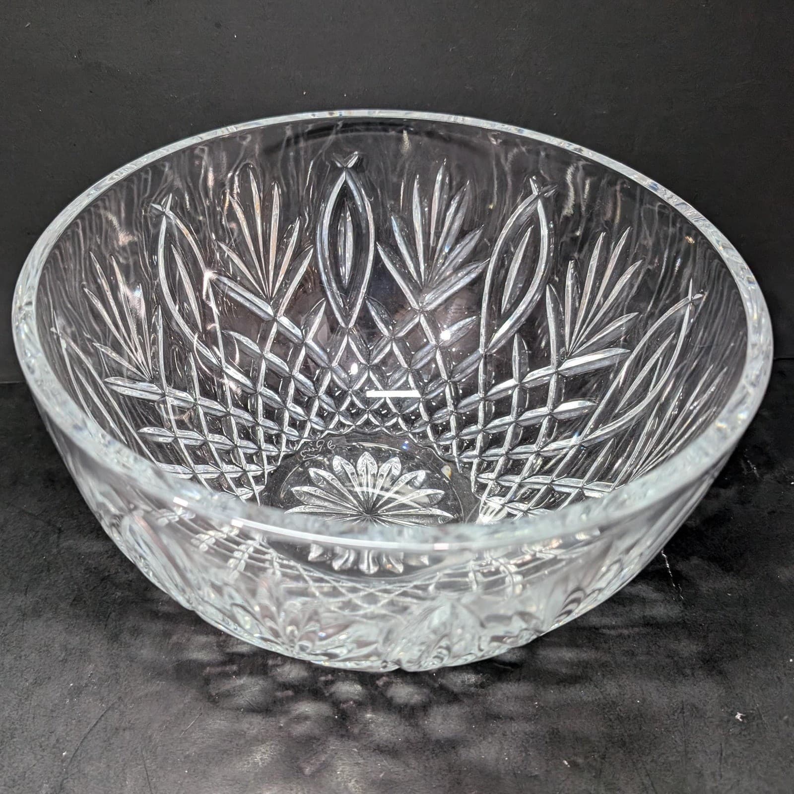 Waterford Crystal Clear Centerpiece, Vintage Artisan Signed Large Serving Bowl - Thumbnail 6