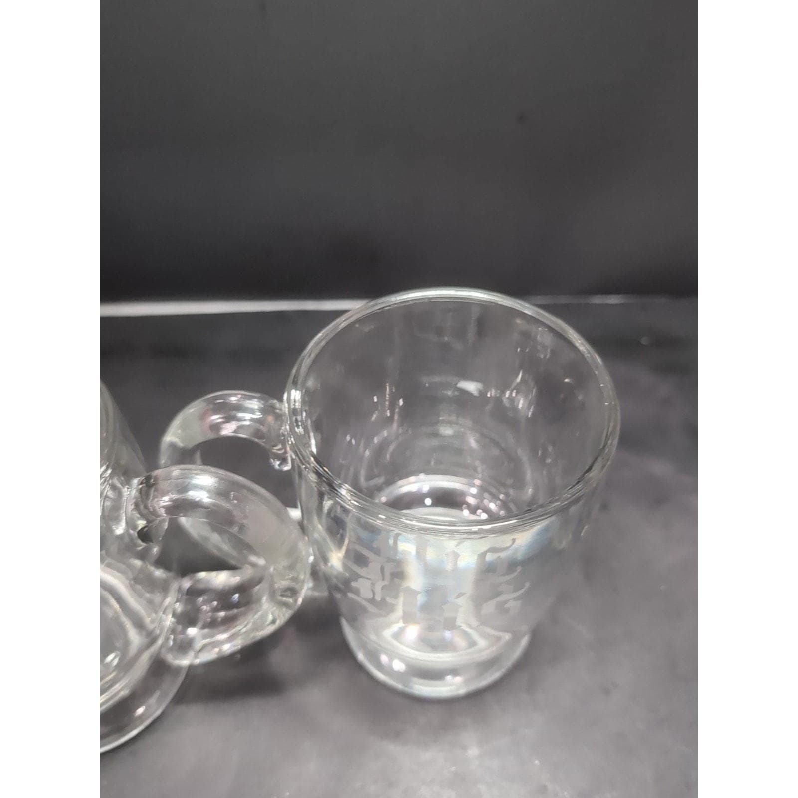 His & Hers Pedestal Cups, Etched Glass Mugs, Couples Coffee, Set of 2, Drinkware - Thumbnail 6