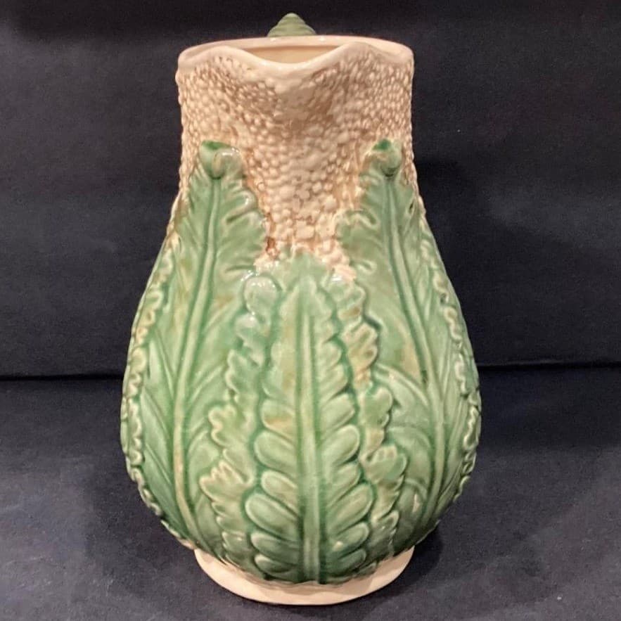 Cauliflower Cabbage Majolica Style Pitcher 9.75" Unbranded Ceramic Decor - Thumbnail 9