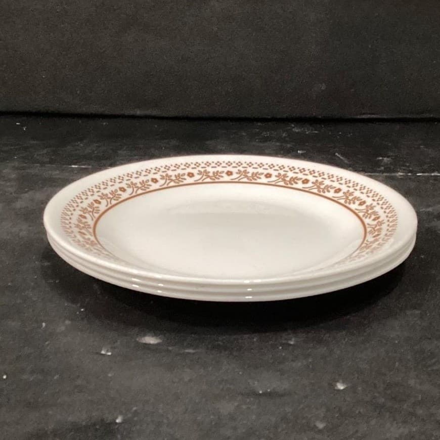 Corelle Summer Impressions Salad Plates, Set of 3, Vintage Ginger Brown Border - Thumbnail 6