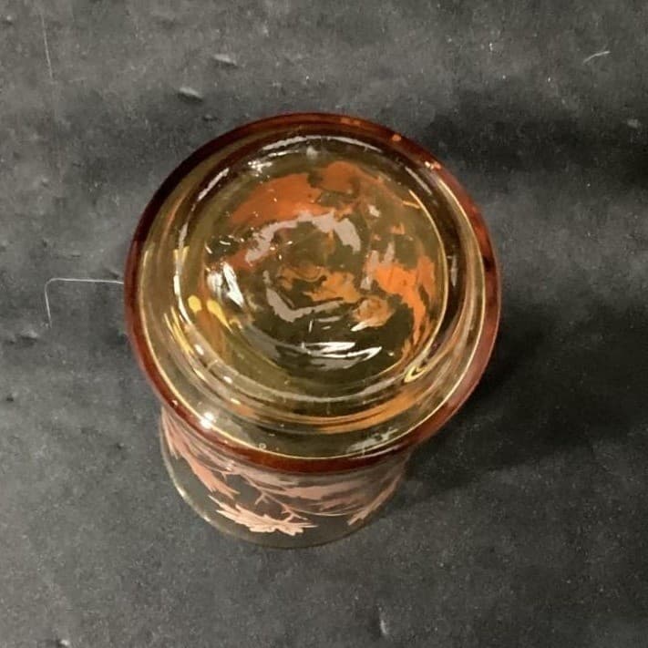 Libbey Autumn Leaves Tumblers, Set of 3, Vintage Amber Glasses, Drinkware - Thumbnail 5