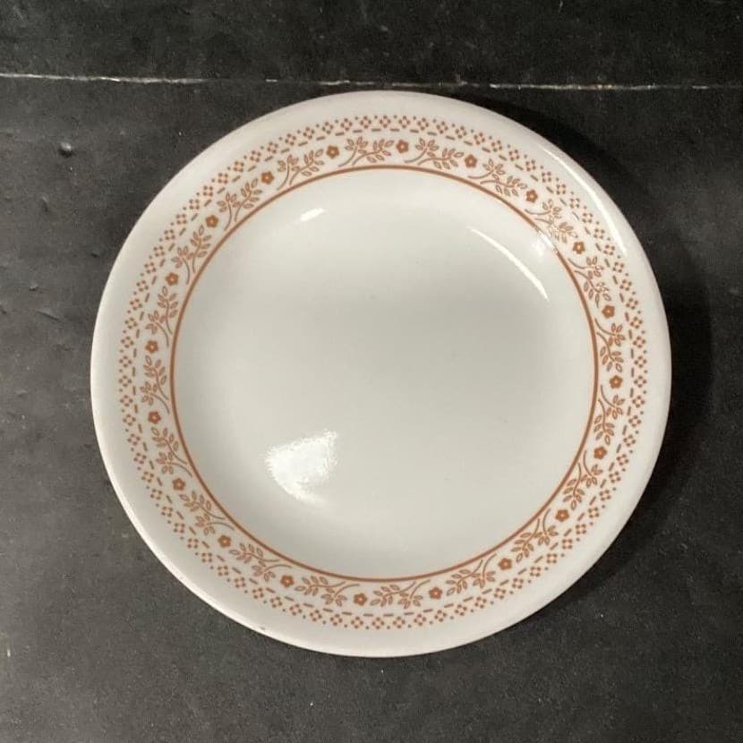 Corelle Summer Impressions Salad Plates, Set of 3, Vintage Ginger Brown Border - Thumbnail 3