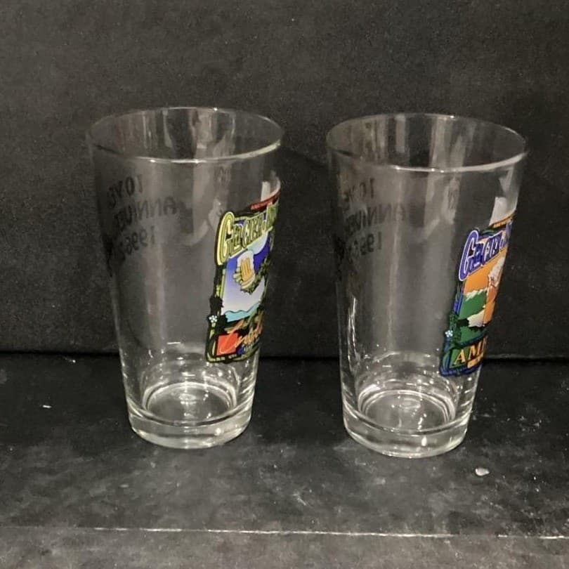 Glacier Brewhouse India Pale & Amber Ale Pints Glasses Set of 2 Anchorage Alaska - Thumbnail 9