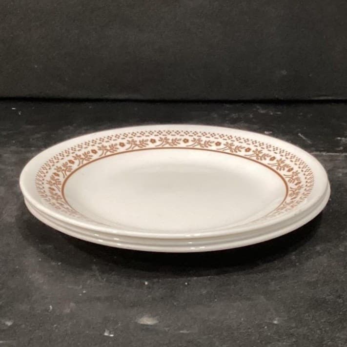 Corelle Summer Impressions Salad Plates, Set of 3, Vintage Ginger Brown Border - Thumbnail 9