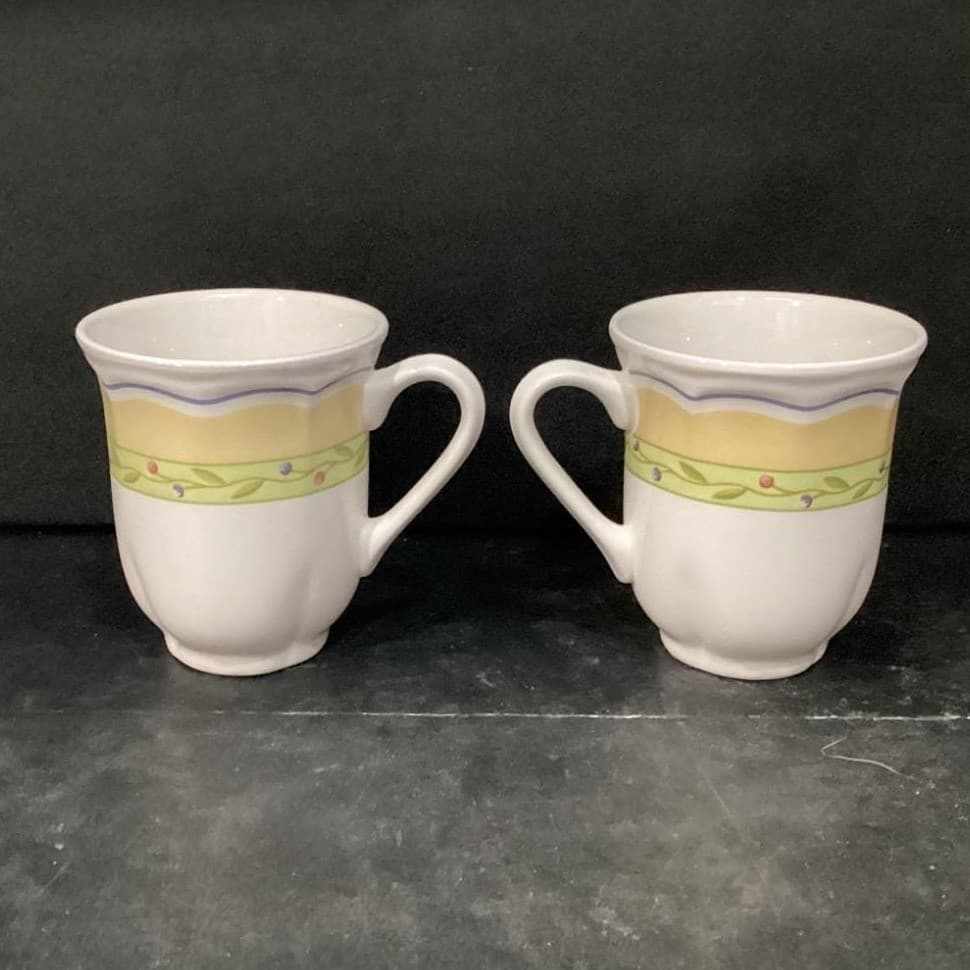 Studio Nova Provence Garden Coffee Cups, Set of 2, Vintage Floral Mugs Drinkware - Thumbnail 2