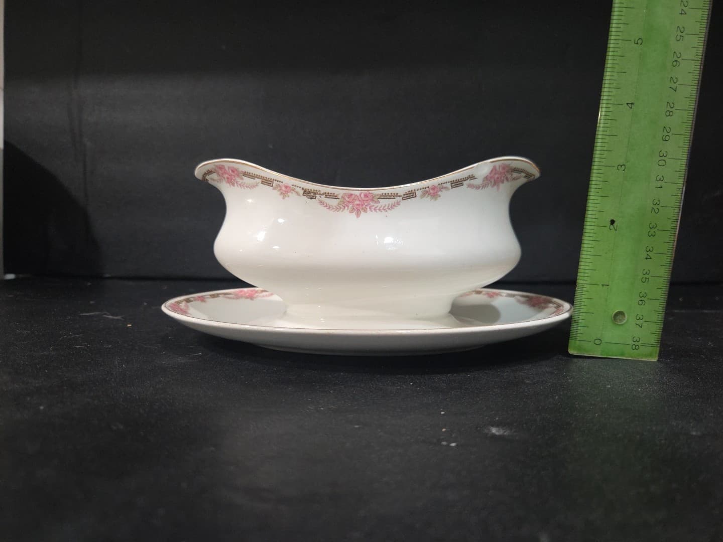 Overland by Alfred Meakin England Gravy Boat with Attached Underplate - Thumbnail 8