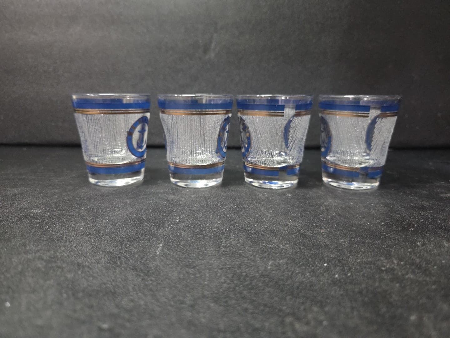 Norwegian Cruise Lines Shot Glass, Vintage M/S. SEAWARD, Anchor Design, Set Of 4 - Thumbnail 2