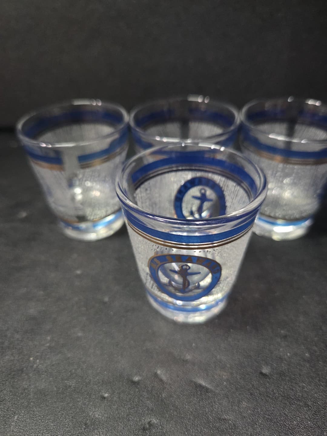 Norwegian Cruise Lines Shot Glass, Vintage M/S. SEAWARD, Anchor Design, Set Of 4 - Thumbnail 5