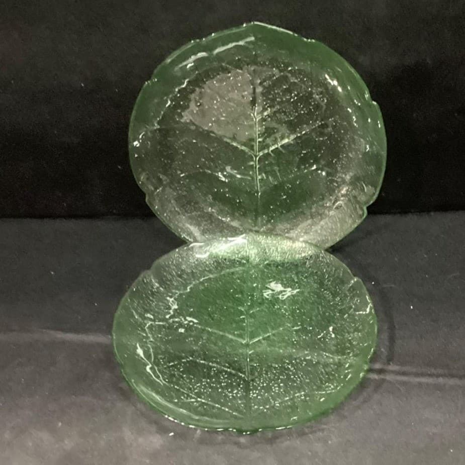 Arcoroc France Aspen Leaf 7.5" Salad Plates Green Set of 2 - Thumbnail 2