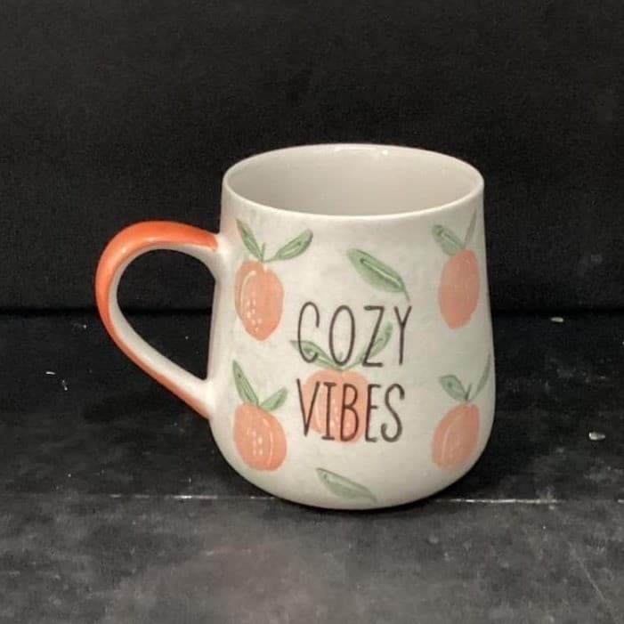 Taimei Teatime "Cozy Vibes" Coffee Cup, Ceramic Peach Themed Mug, Drinkware - Thumbnail 8