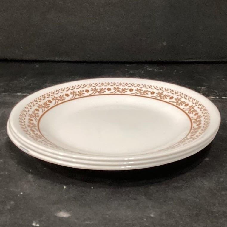 Corelle Summer Impressions Salad Plates, Set of 3, Vintage Ginger Brown Border - Thumbnail 7