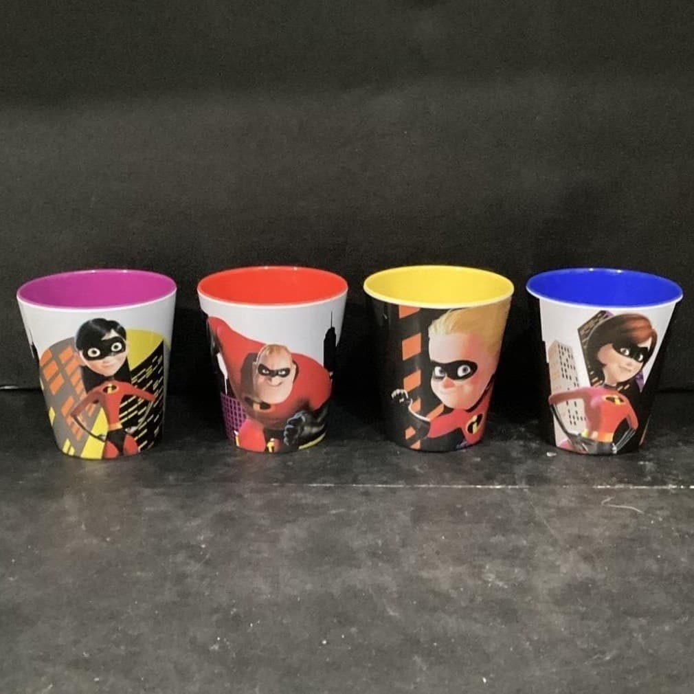 Disney Pixar The Incredibles Melamine Tumblers, Set of 4, Character Drinkware - Thumbnail 2