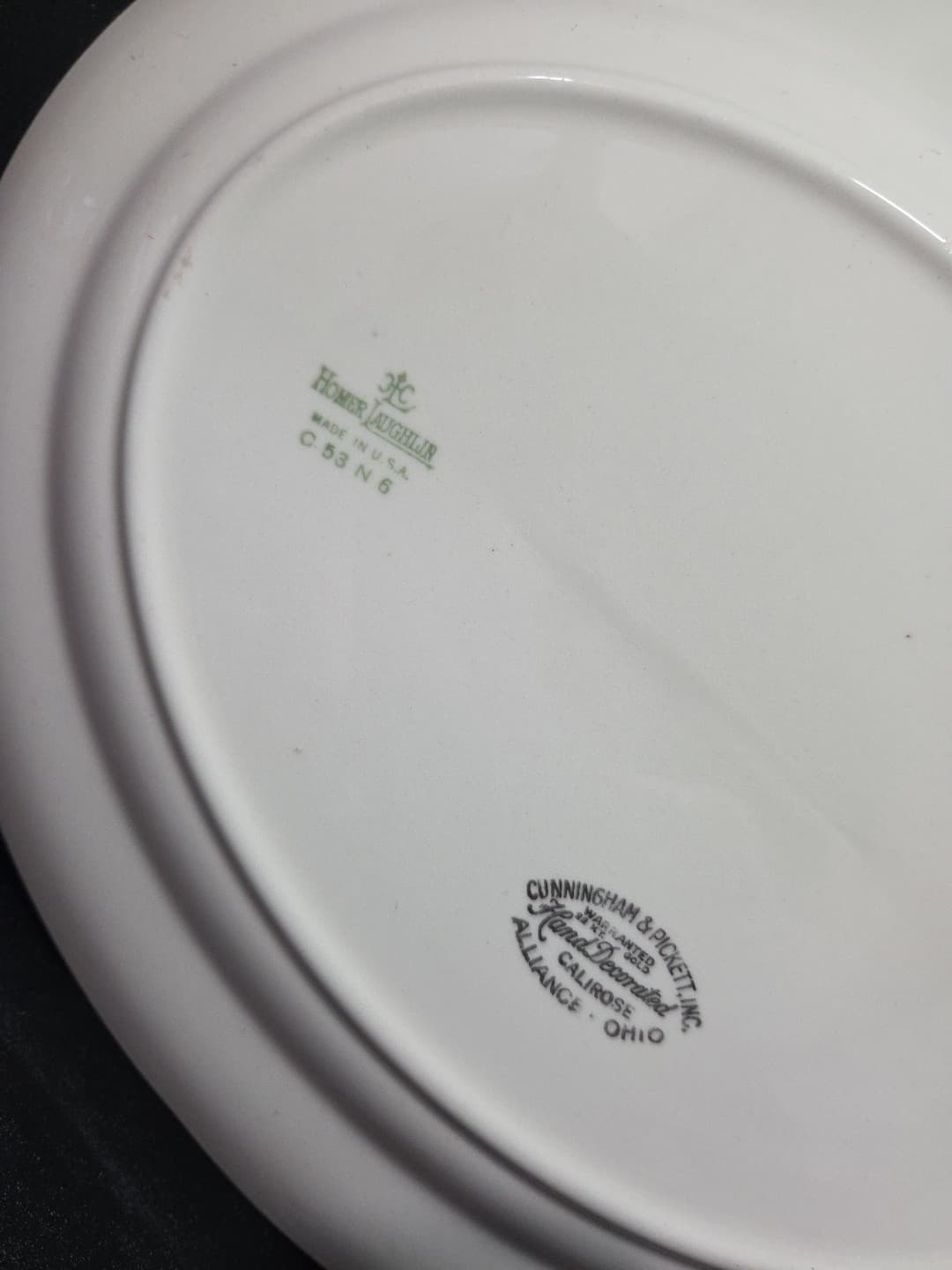 Homer Laughlin Calirose Oval Serving Platter Tray- Cunningham & Pickett, Inc - Thumbnail 3