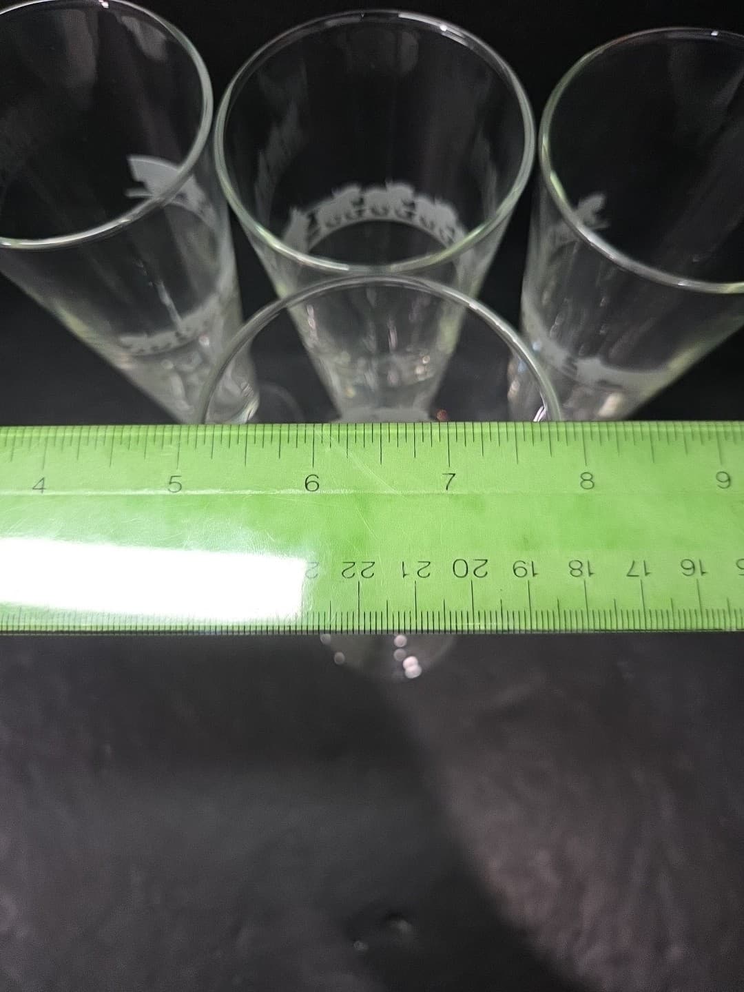 Anheuser Busch Glass Pilsners, Set of 4, Clydesdales Wagon Etched, Beer Glasses - Thumbnail 9
