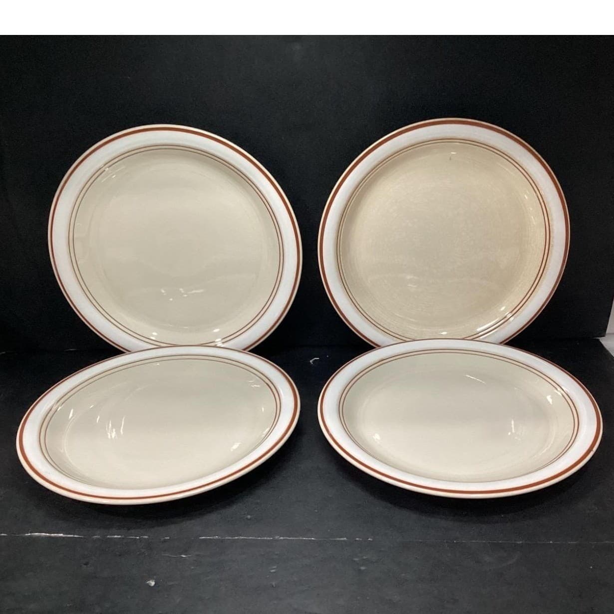 Anchor Hocking Adobe Dinner Plates #C8700/10, Set of 4, Vtg Stoneware, Tableware - Thumbnail 2