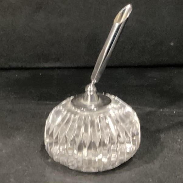 Waterford Crystal Pen Holder w/o Clear Ribbed Paperweight * - Thumbnail 7