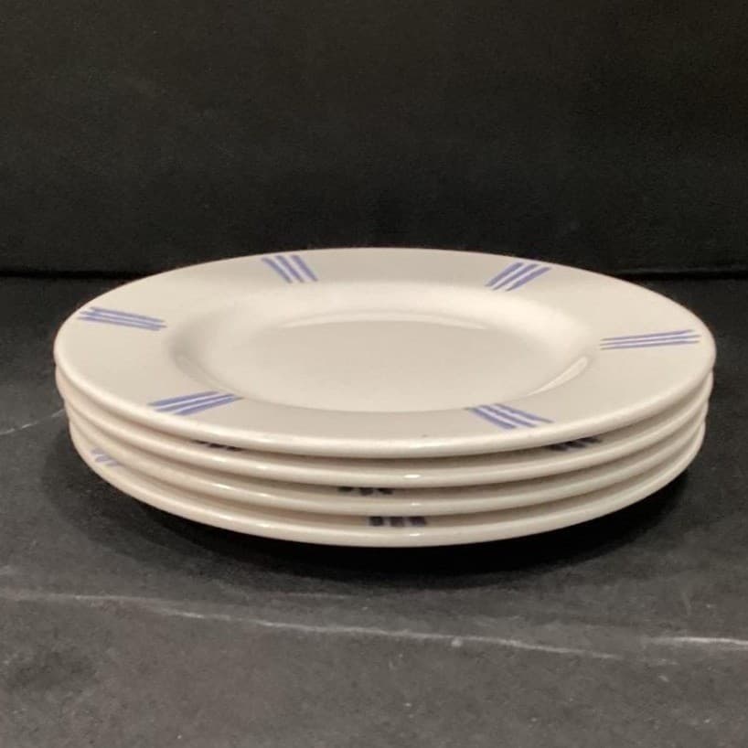 Pfaltzgraff Bonnie Brae Salad Plates, Set of 4, Vintage White & Blue Stoneware - Thumbnail 8