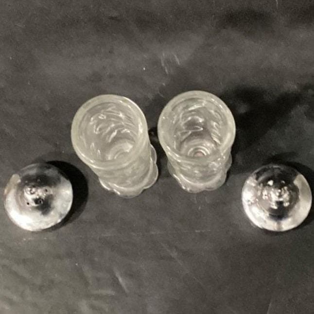 Vintage Princess House Fantasia Salt & Pepper Shakers Set Clear Silver #5244 - Thumbnail 5