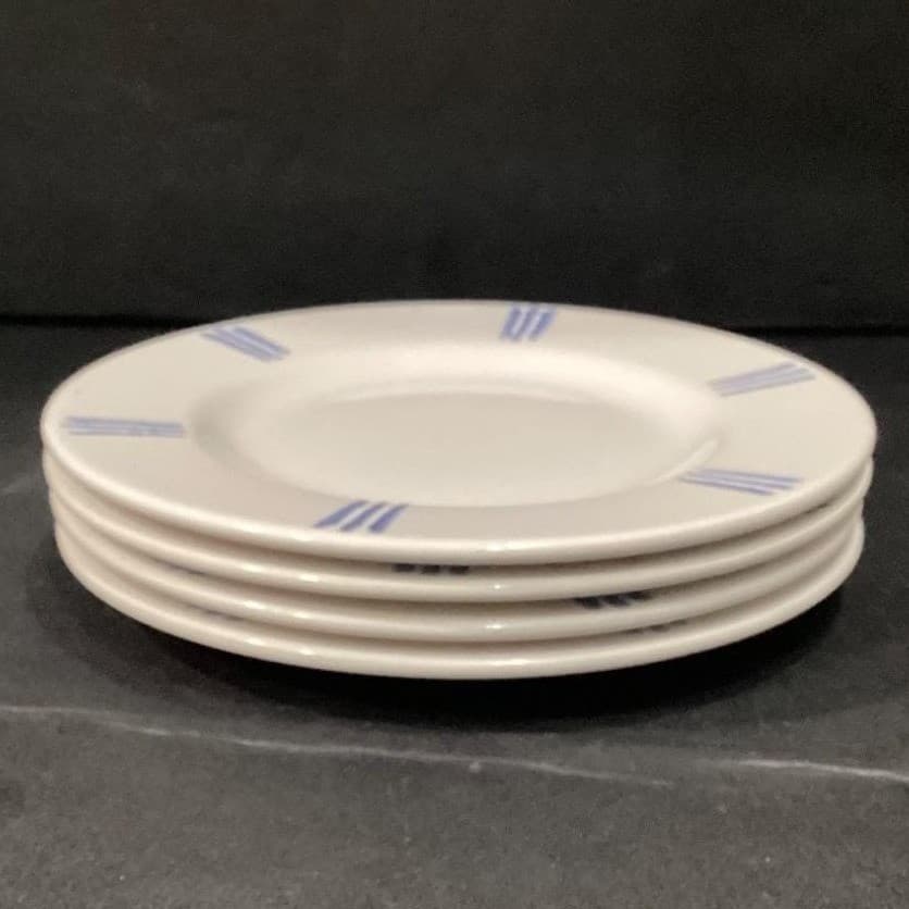 Pfaltzgraff Bonnie Brae Salad Plates, Set of 4, Vintage White & Blue Stoneware - Thumbnail 7