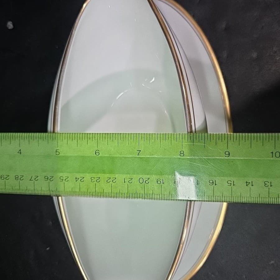 Noritake Bradford Gravy Boat #5182, Attached Underplate, Vtg Gold Bands Design - Thumbnail 9