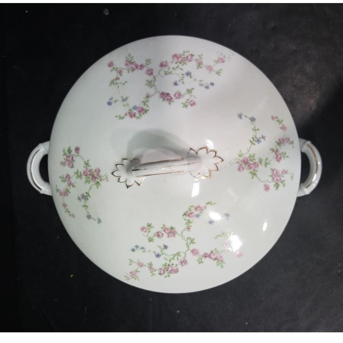 O&E.G. Royal Austria Soup Tureen, Vintage Covered Serving Dish, Floral China - Thumbnail 6