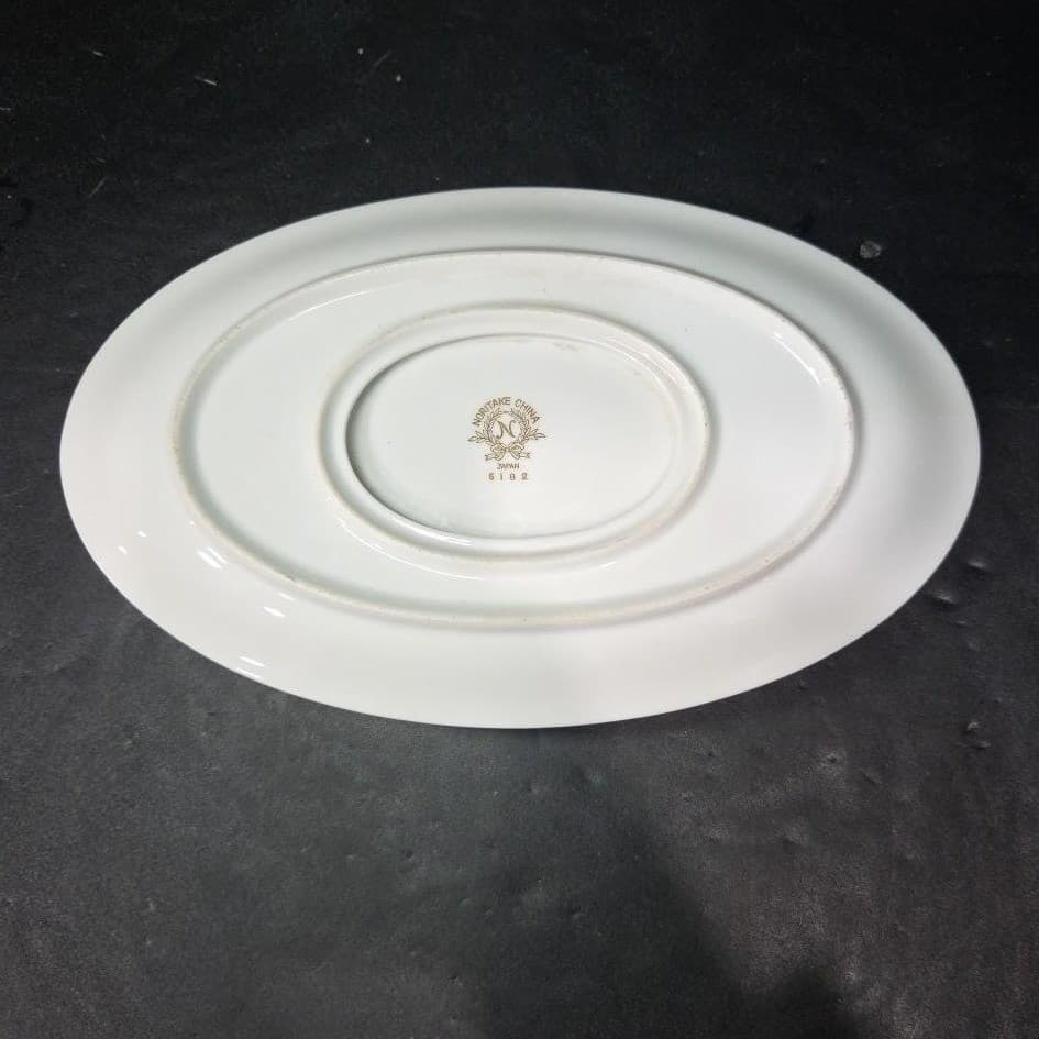 Noritake Bradford Gravy Boat #5182, Attached Underplate, Vtg Gold Bands Design - Thumbnail 7