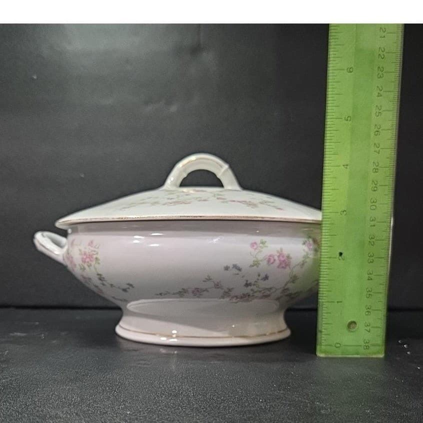 O&E.G. Royal Austria Soup Tureen, Vintage Covered Serving Dish, Floral China - Thumbnail 12