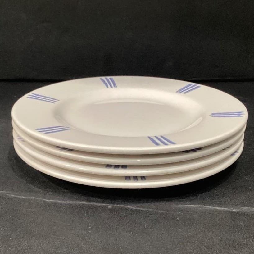 Pfaltzgraff Bonnie Brae Salad Plates, Set of 4, Vintage White & Blue Stoneware - Thumbnail 6
