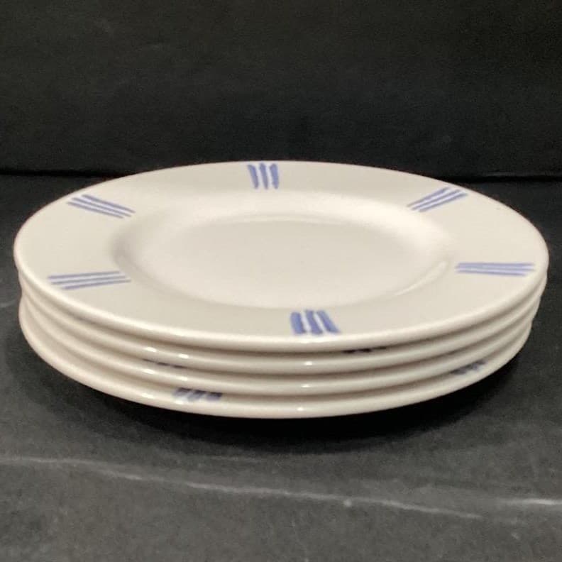 Pfaltzgraff Bonnie Brae Salad Plates, Set of 4, Vintage White & Blue Stoneware - Thumbnail 9