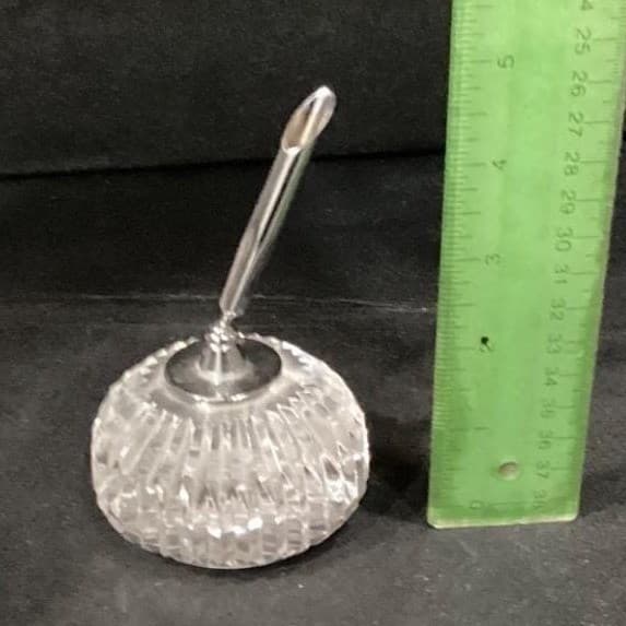 Waterford Crystal Pen Holder w/o Clear Ribbed Paperweight * - Thumbnail 2