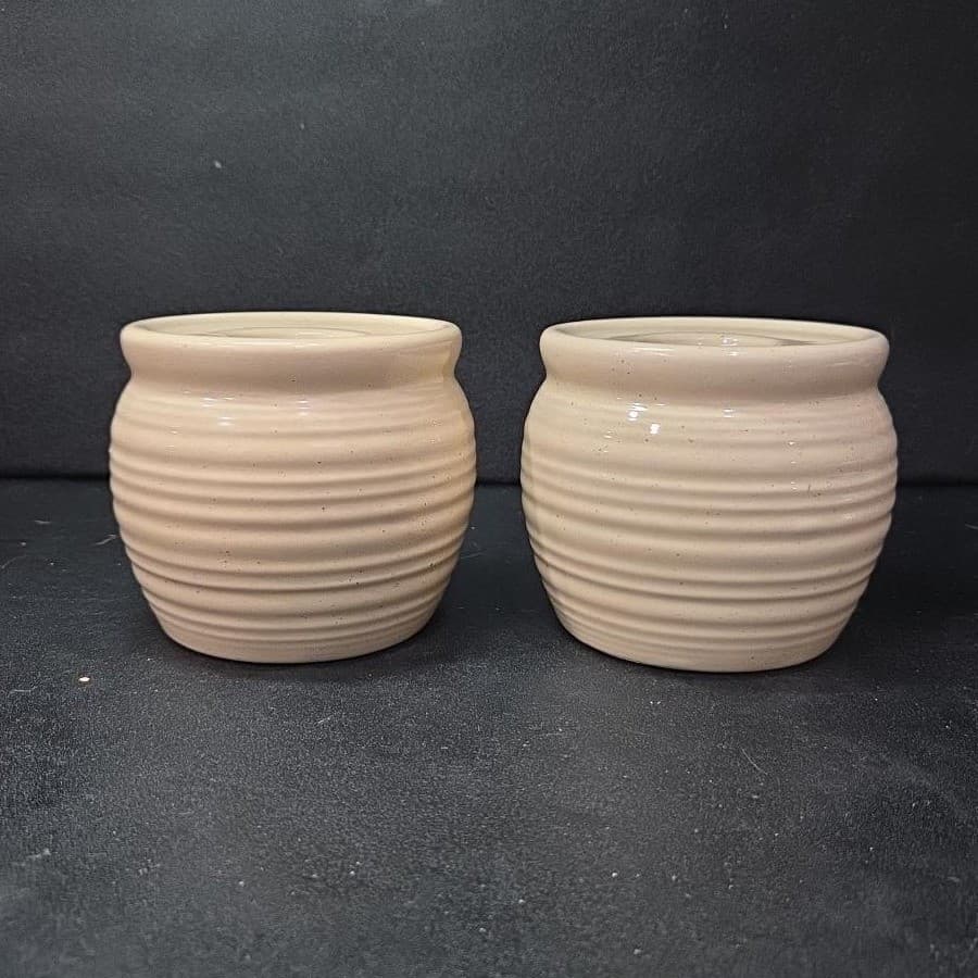 Ceramic Bright Red Apple Candleholders, Set of 2, Vintage Hand Painted Votives - Thumbnail 4