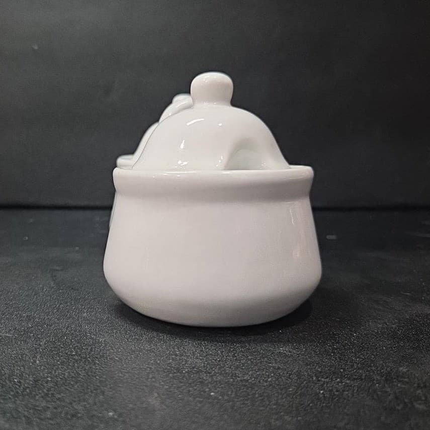Houston Harvest White Jam/Jelly Jars, Vintage Style Condiment Server, Tableware - Thumbnail 5