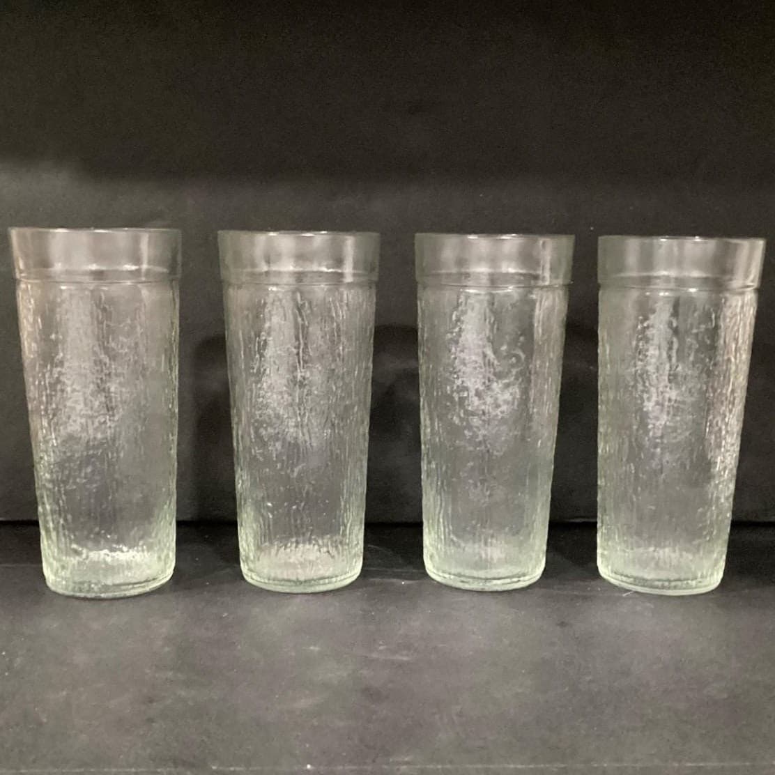Vintage Golden Harvest 23 oz Textured Glass Tumblers Set Of 4 - Thumbnail 7