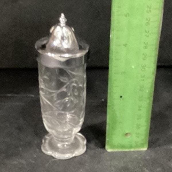 Vintage Princess House Fantasia Salt & Pepper Shakers Set Clear Silver #5244 - Thumbnail 2