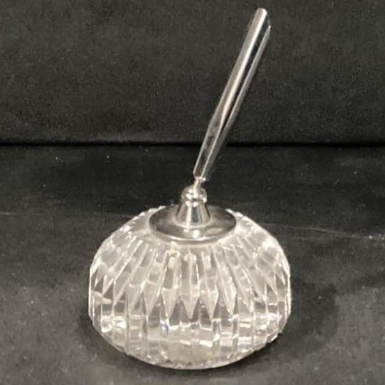 Waterford Crystal Pen Holder w/o Clear Ribbed Paperweight * - Thumbnail 6
