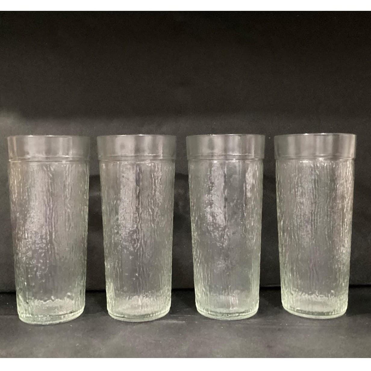 Vintage Golden Harvest 23 oz Textured Glass Tumblers Set Of 4 - Thumbnail 9